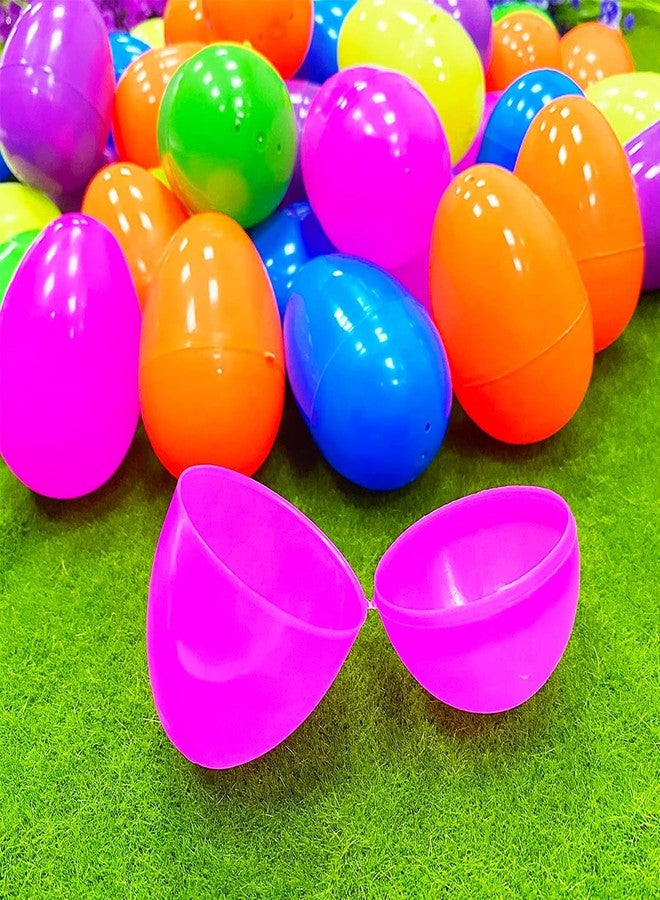 AMENON 3.1" Large Plastic Easter Eggs Bulk Easter Basket Stuffers Essentials 50 Pack Surprise Egg Empty 6 Spring Colors for Kids Toddlers Jumbo Fillable Eggs Hunt Games Party Favors Filling Treats - Image 5